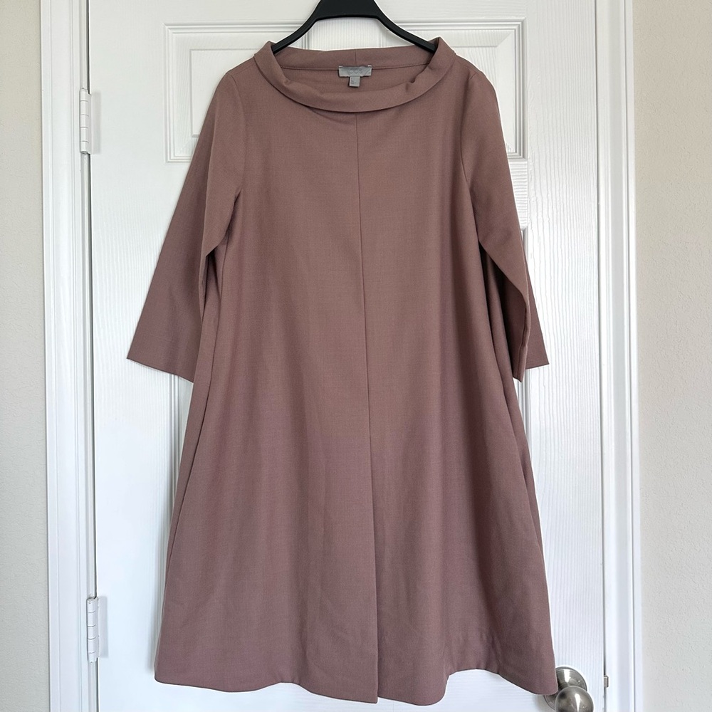 COS Wool A-Line Shift Dress in Mauve Size 6